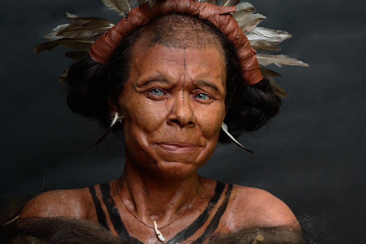 Reconstructie van vrouw uit Mesolithicum