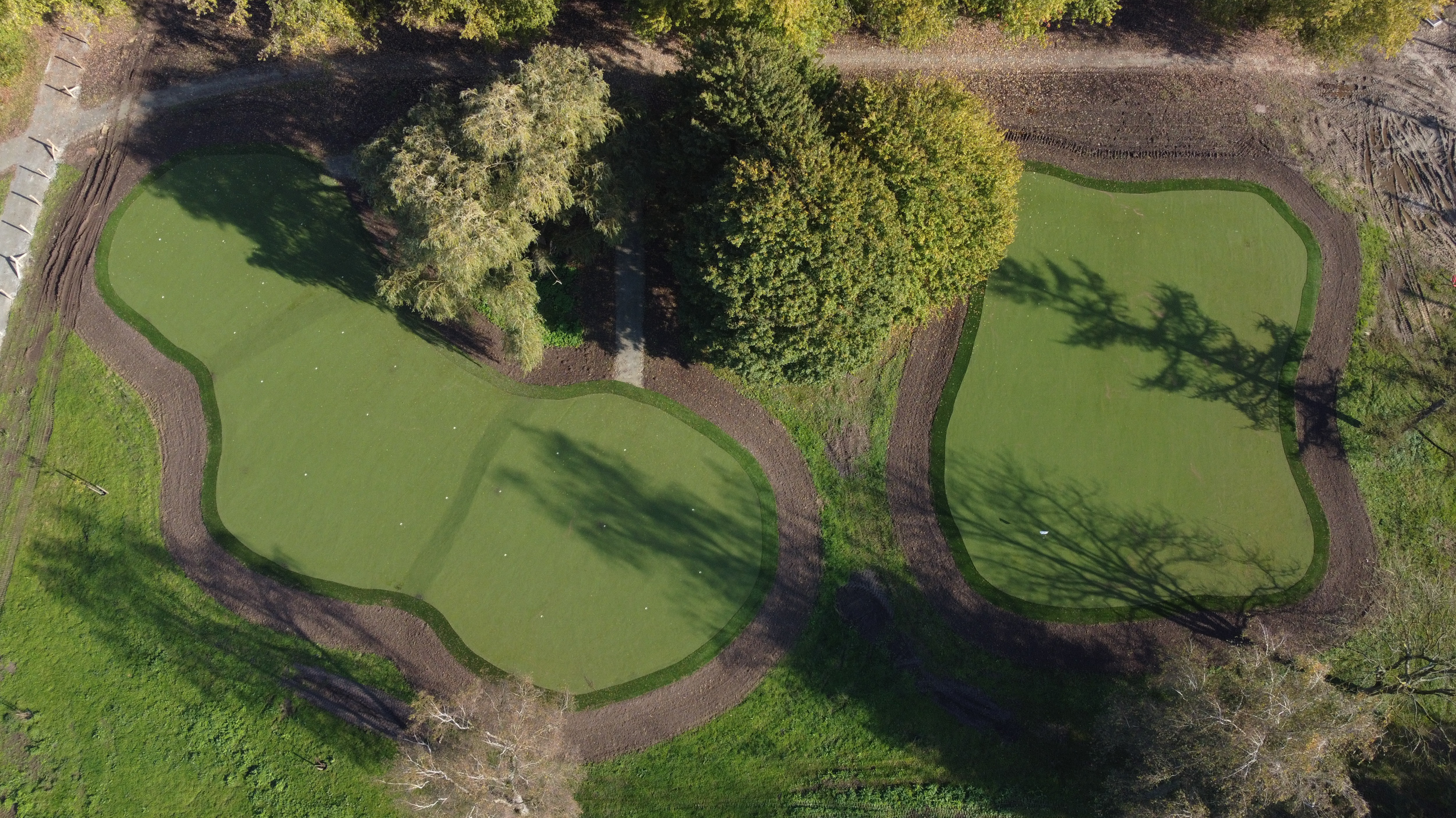 dronefoto van de aanleg van nieuwe oefenzones