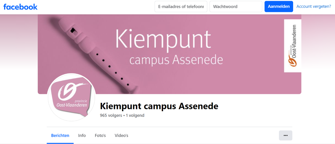Facebookpagina Kiempunt campus Assenede