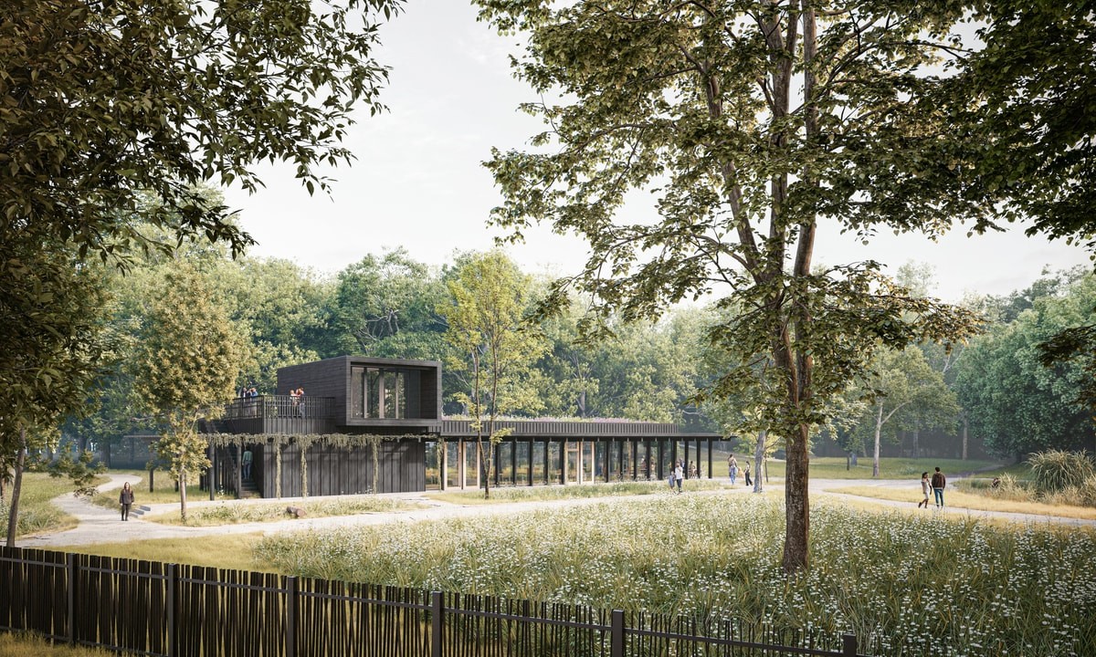 Renderbeeld buitenkant nieuw paviljoen bastion 8