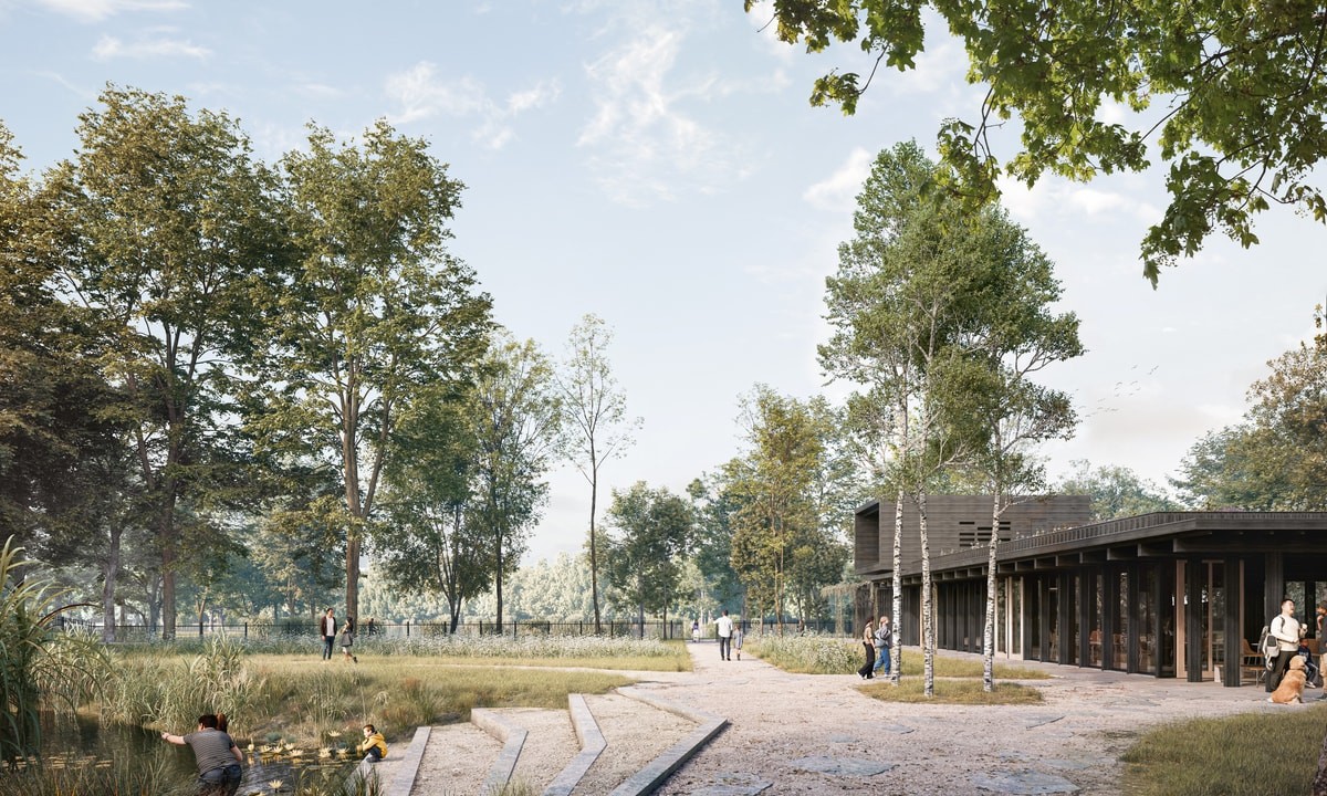 Renderbeeld buitenkant nieuw paviljoen bastion 8