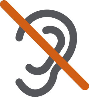 symbool voor mensen die doof of slechthorig zijn