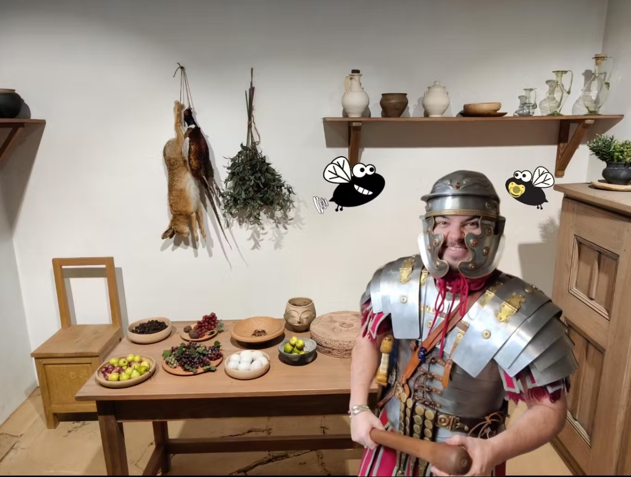 romeinse soldaat in een eetkamer