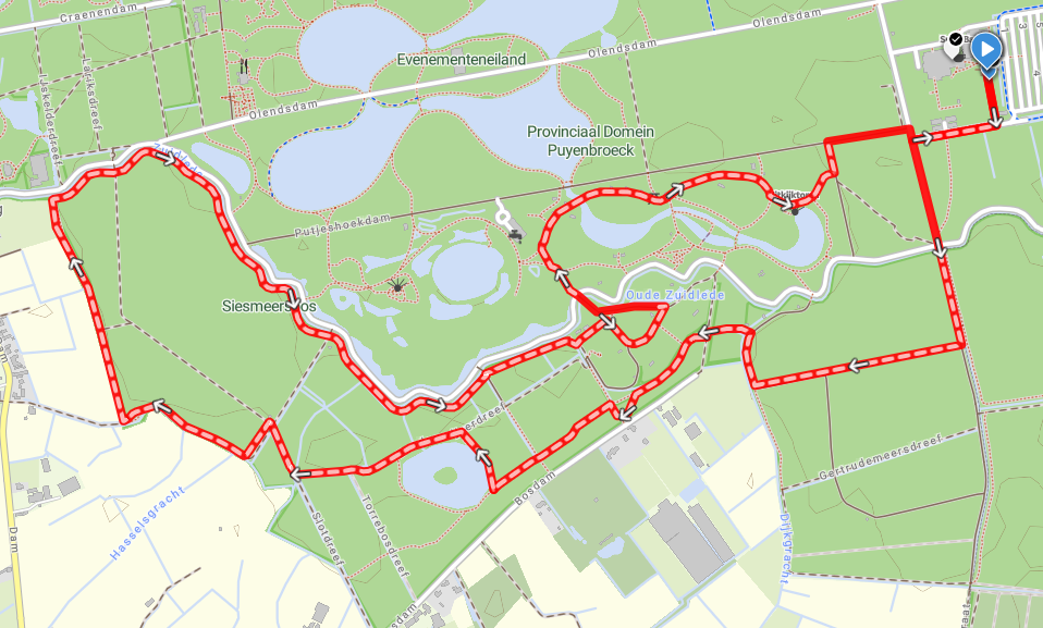 Rode route: 8 km